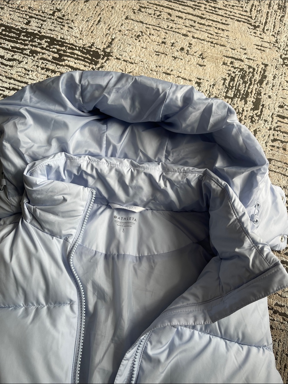Athleta Light Blue Quilted Puffer Vest - Picture 3 of 5